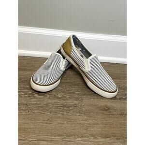 Tommy‎ Bahama Margaritaville Slip on Womens Sneakers 6.5 Blue Stripe EUC